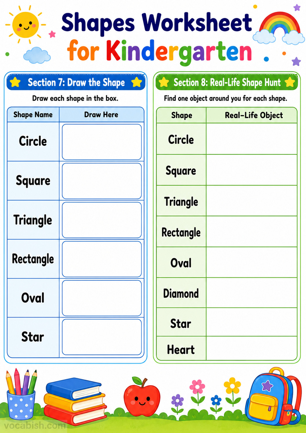 Shapes Worksheets for Kids with PDF