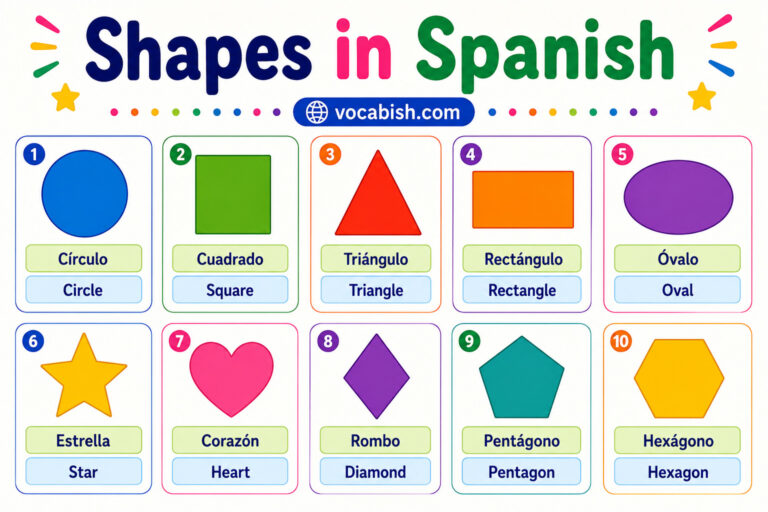 Spanish Shapes with Pictures and PDF