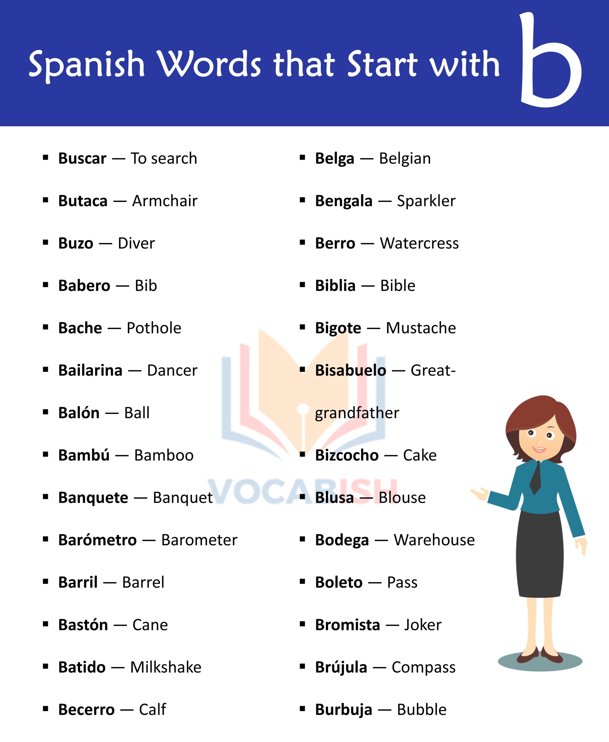 Words in Spanish that Begin with B
