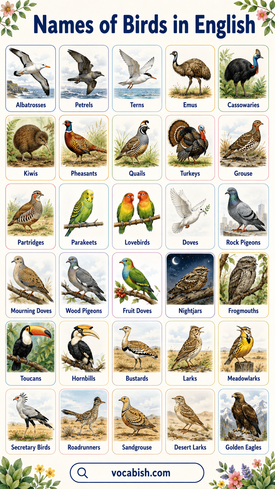 Birds Name in English with Their Pictures