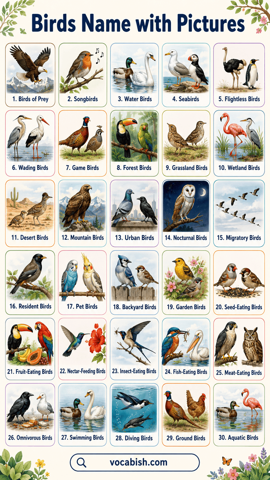 Birds Name with Pictures