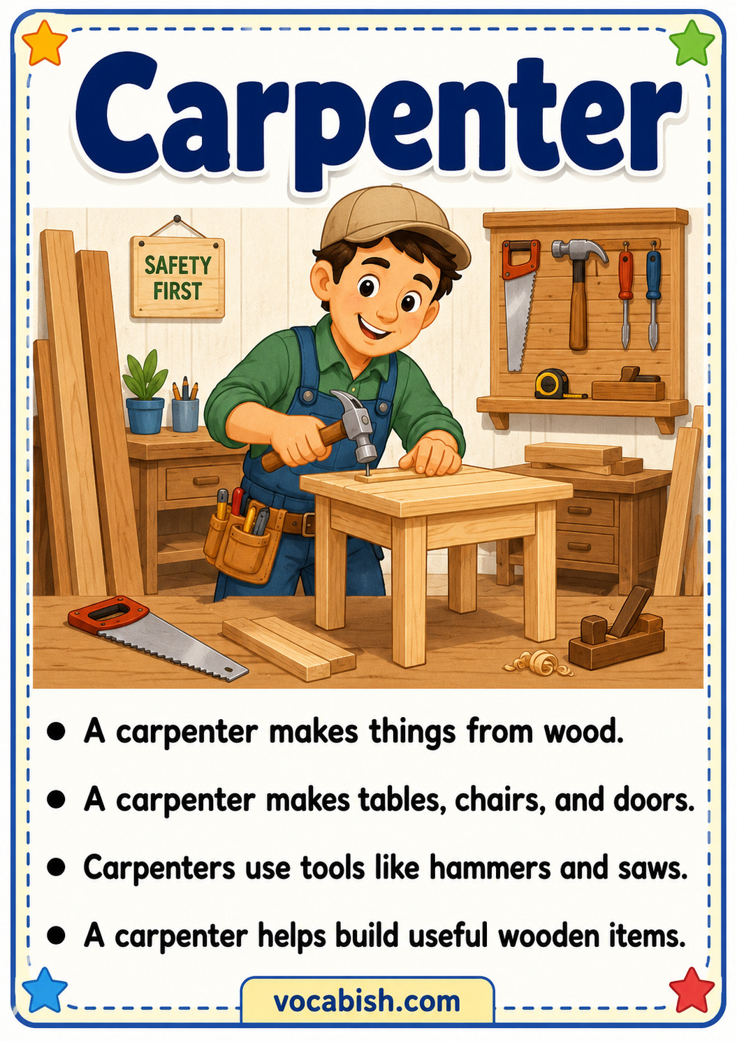 Carpenter Worksheet for Kids