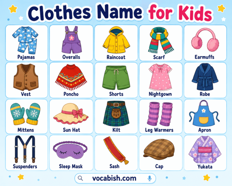 Clothes for Kids with Names and Pictures