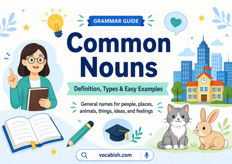 Learn what are common nouns with their definitions and examples in English.