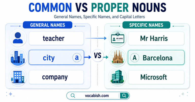 Difference Between Common and Proper Nouns Explained with Rules and Examples
