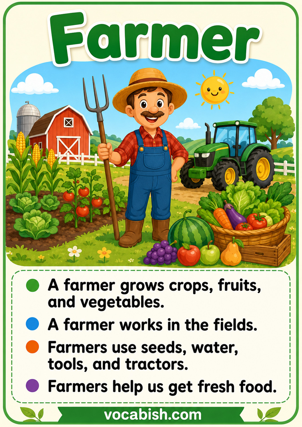 Farmer Worksheet for Kids