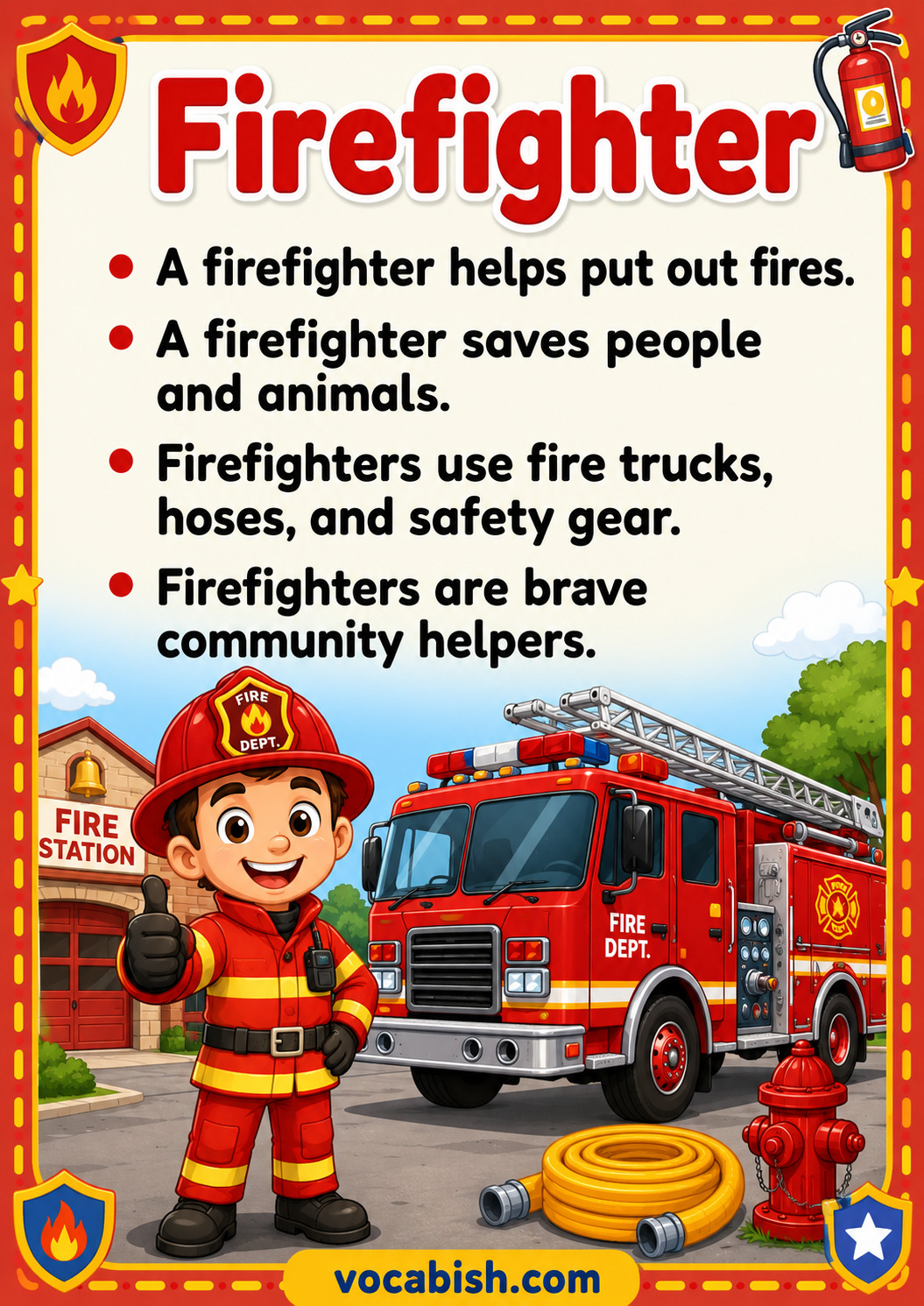 Firefighter Worksheet for Kids