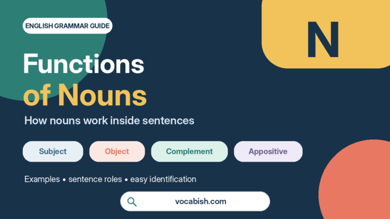 Functions of Nouns Explained with Rules and Examples