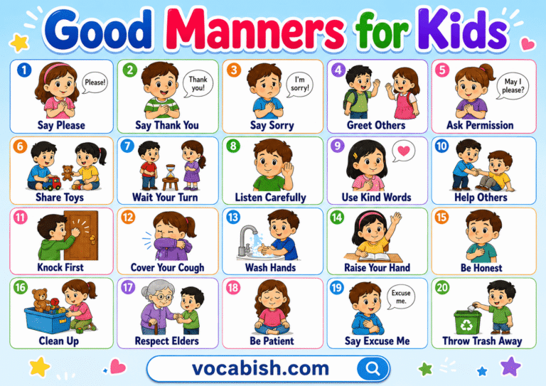 Good Habits for Kids Explained with Pictures