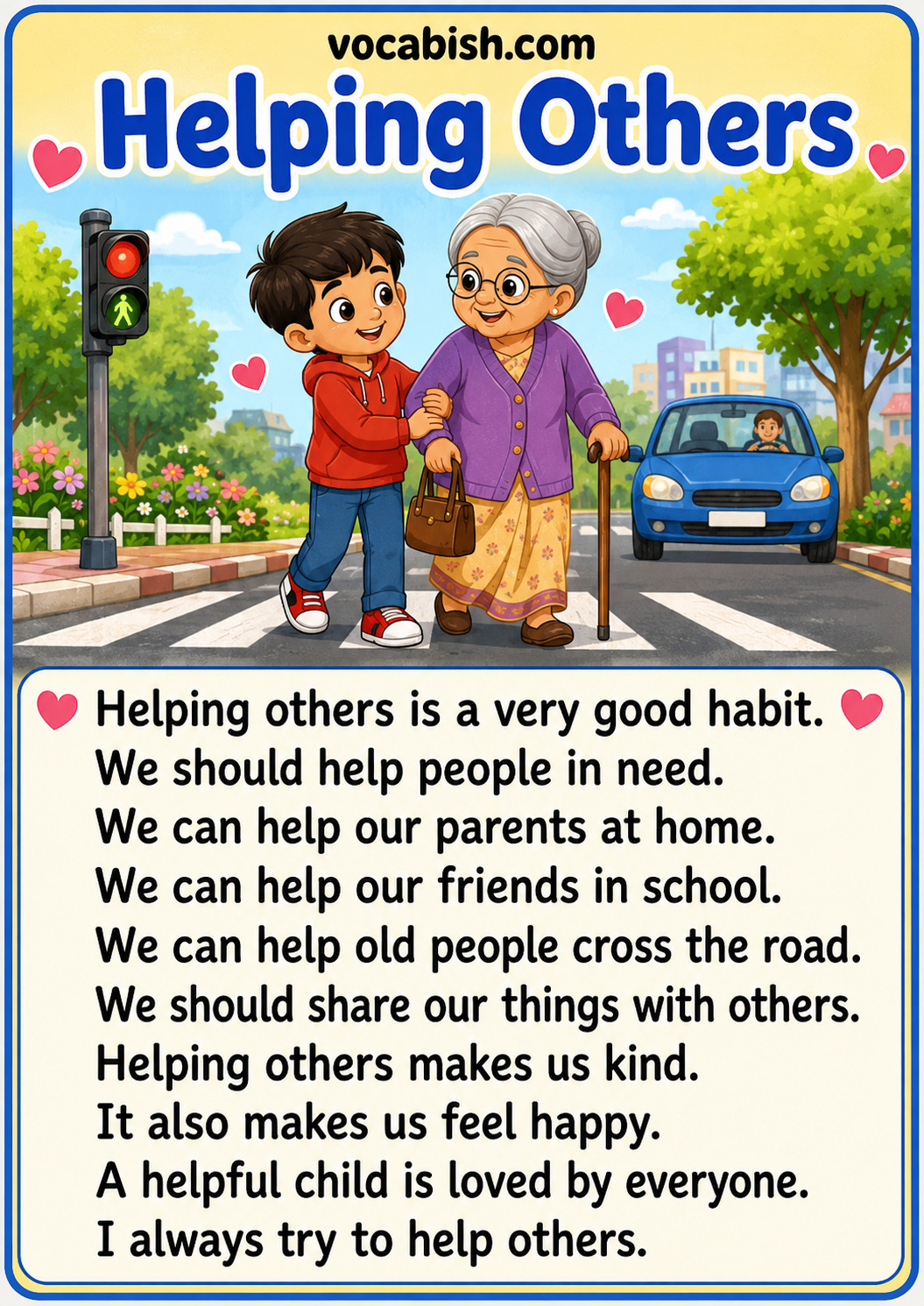 Helping Others Paragraph for Kids