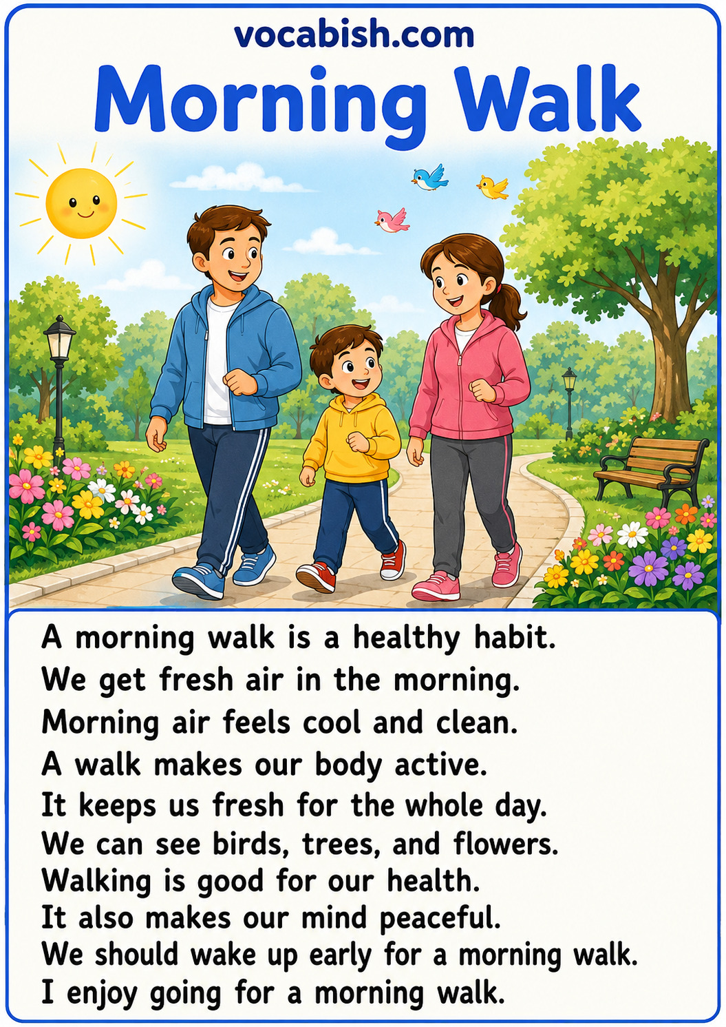 Morning Walk Paragraph for Kids