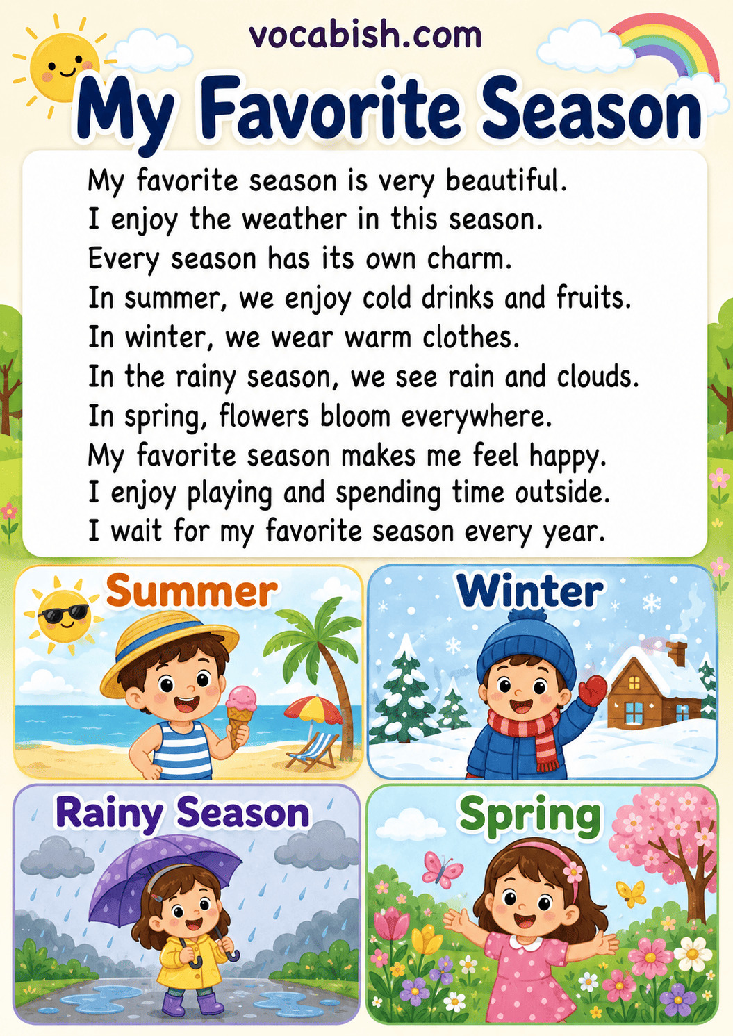 My Favorite Season Paragraph for Kids