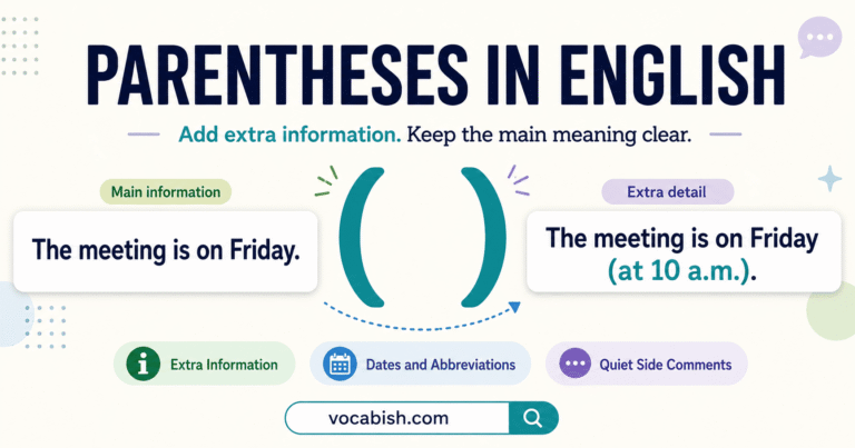 Parentheses in English with Their Rules and Examples