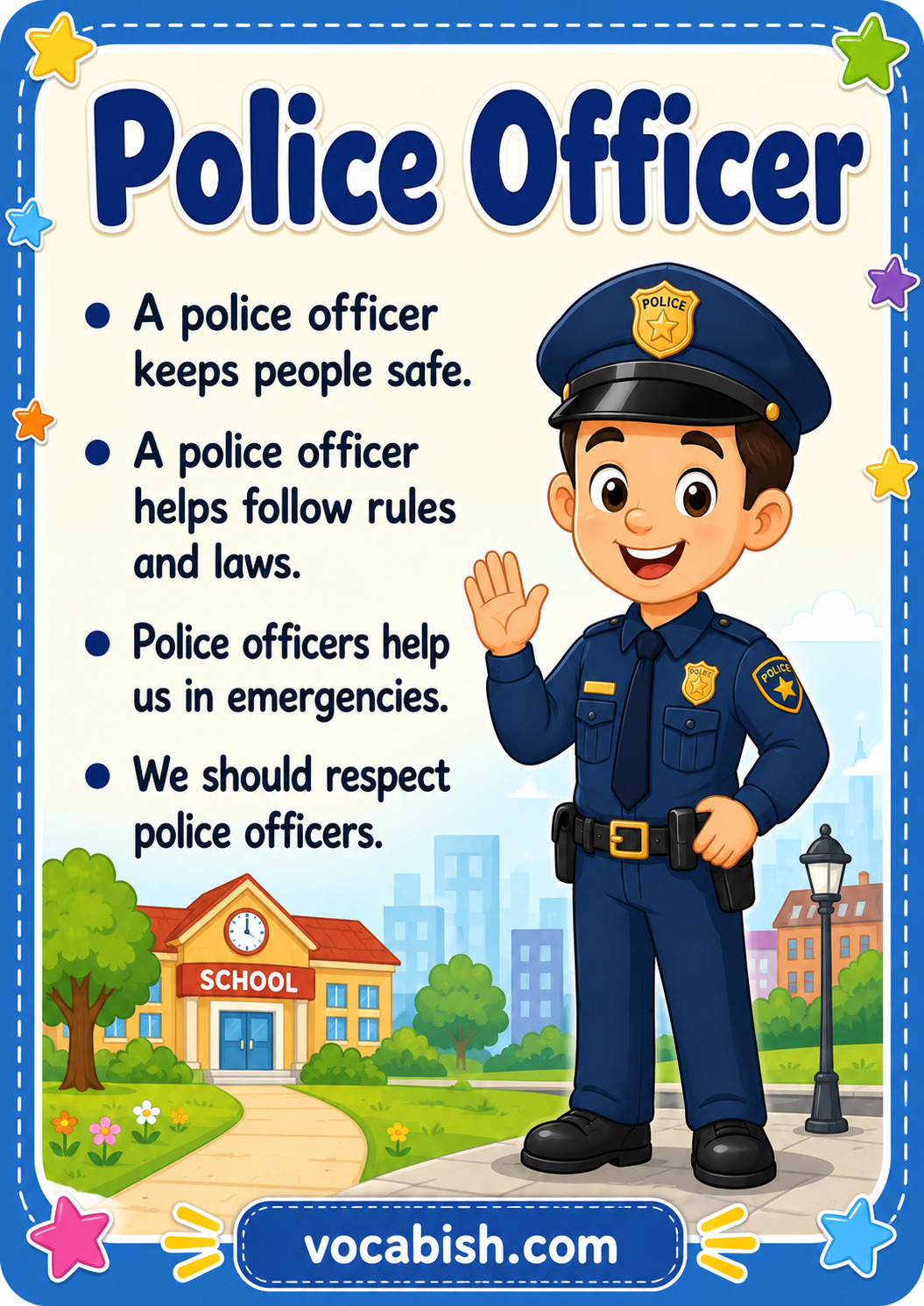 Police Officer Worksheet for Kids
