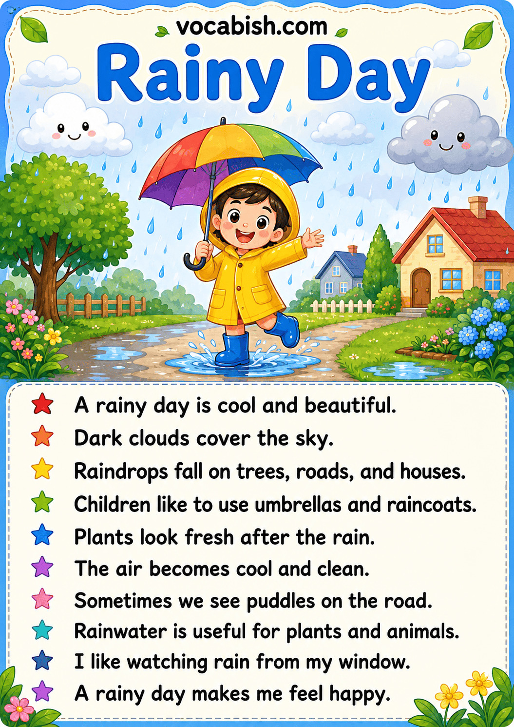 Rainy Day Paragraph for Kids