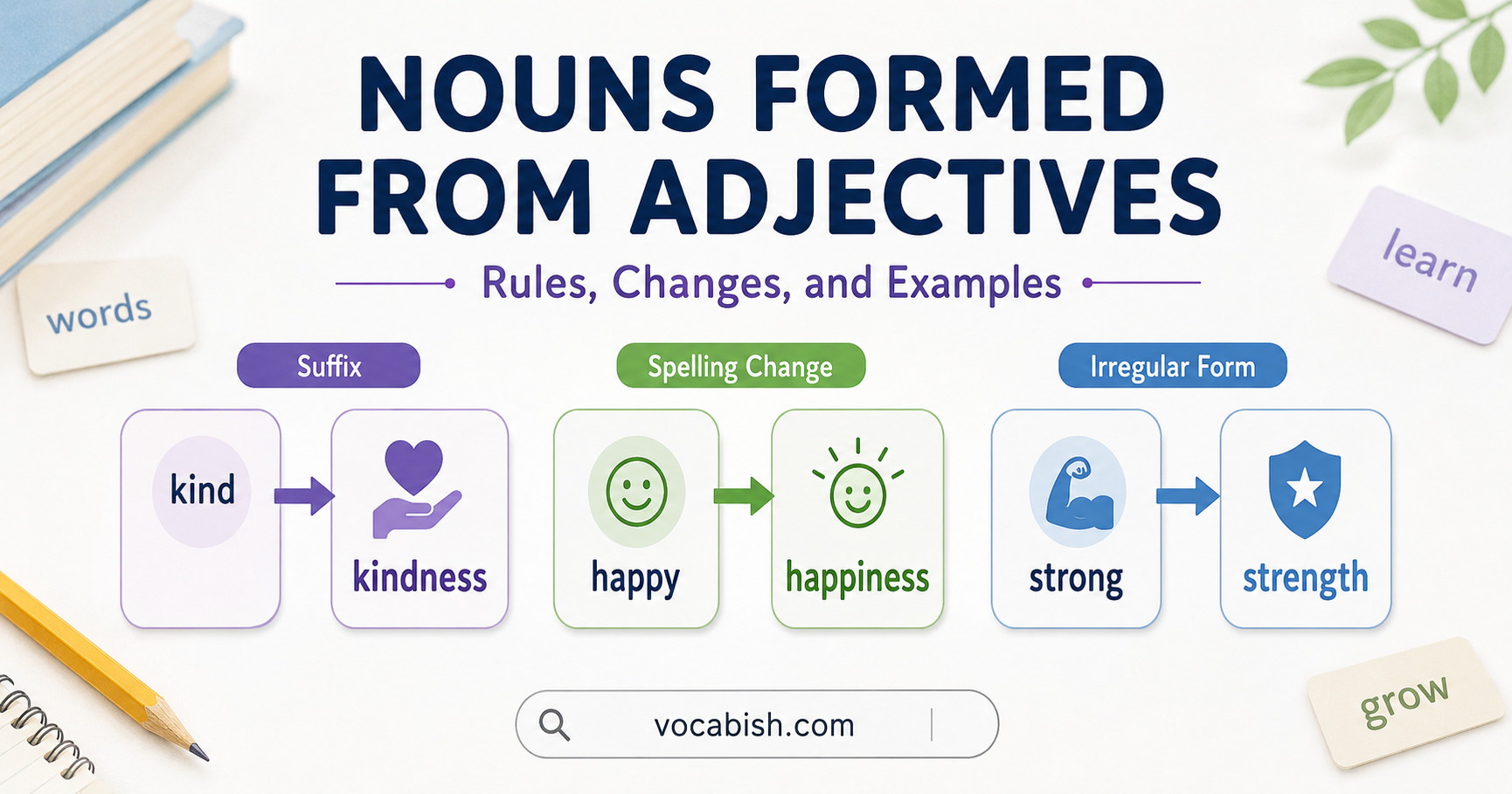 Rules and Examples of Nouns Formed from Adjectives