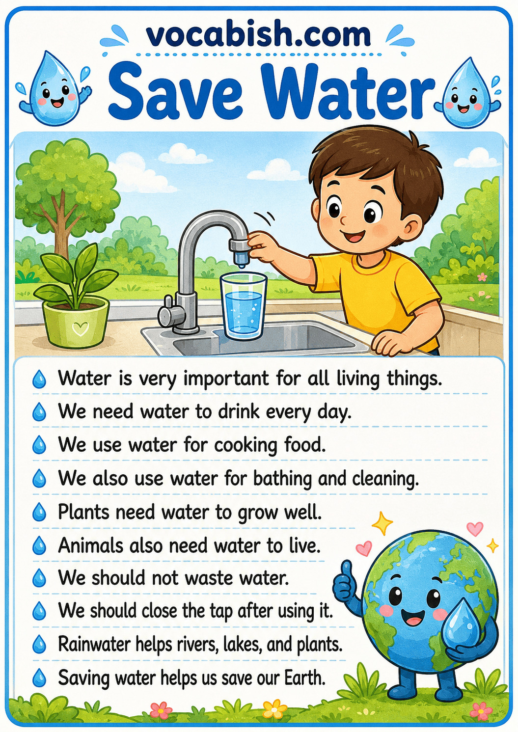 Save Water Paragraph for Kids in English