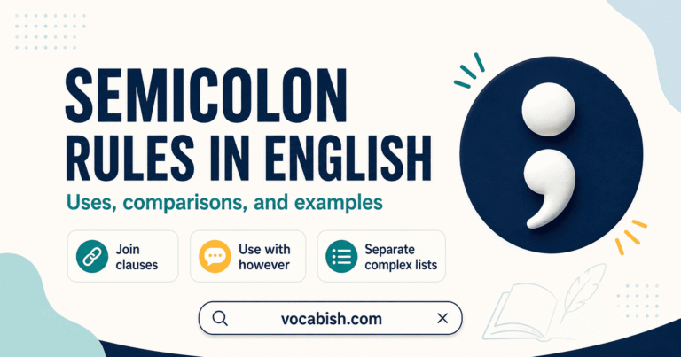 Semicolon in English with Examples