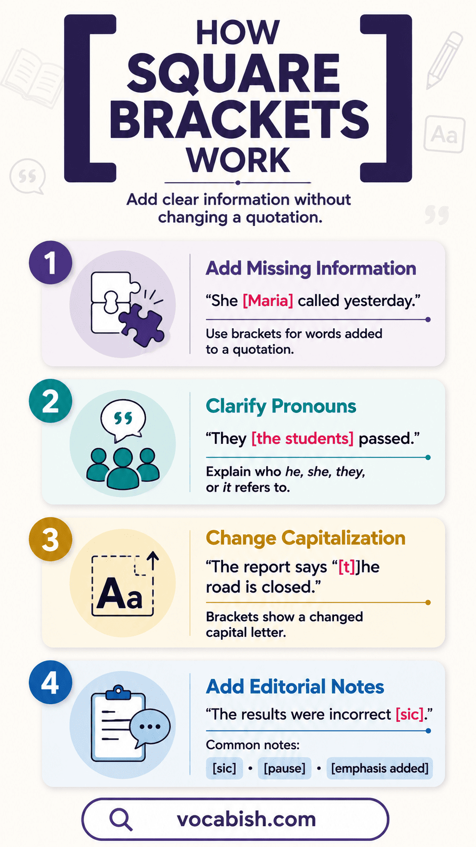 Square Brackets Rules and Examples in English