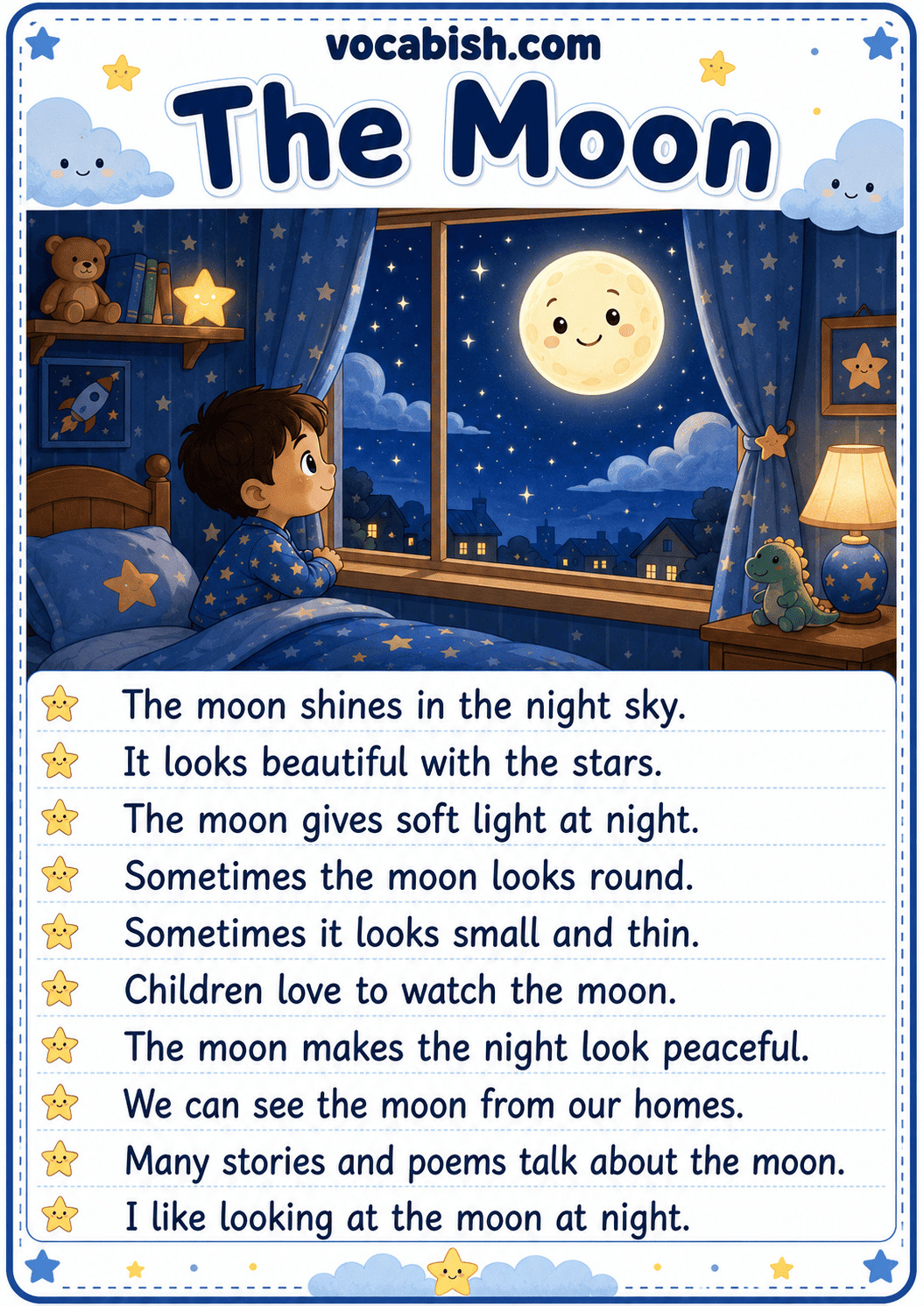 The Moon Paragraph for Kids