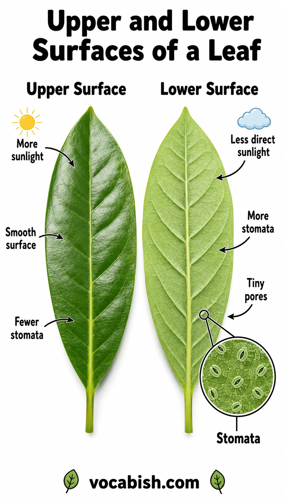 Upper and Lower Leaf Surfaces