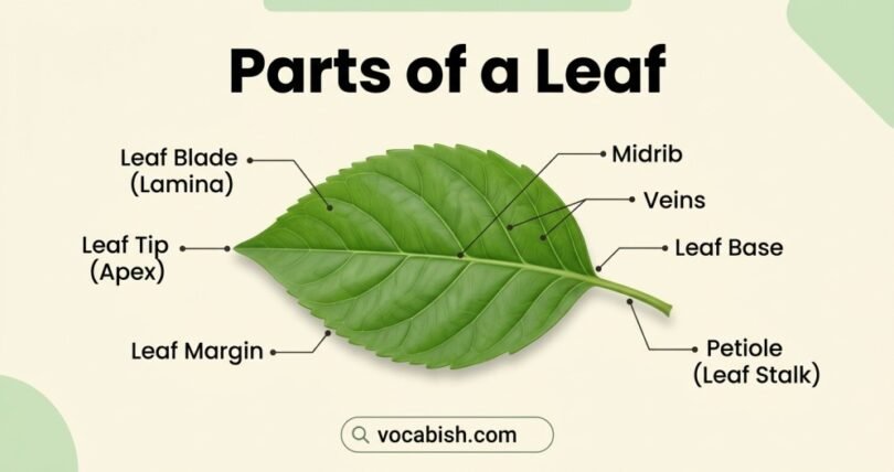 Parts of a Leaf: Names, Functions, and Simple Diagram