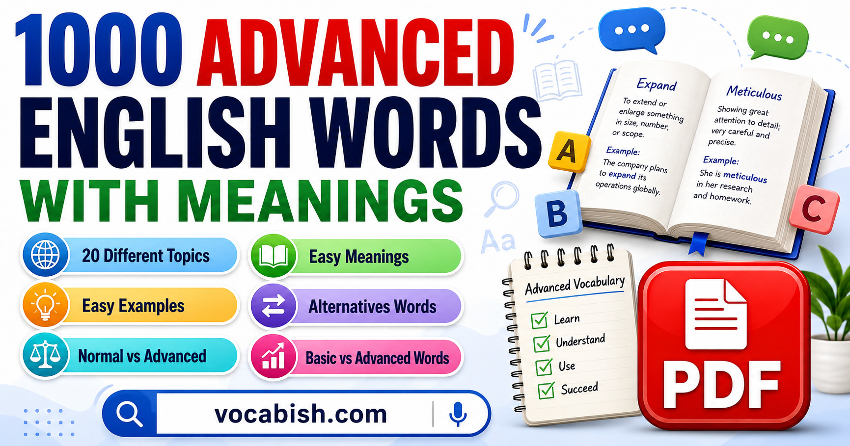 1000 Advanced English Words with Meanings