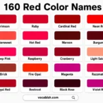 160 Red Color Names and Their Codes with PDF