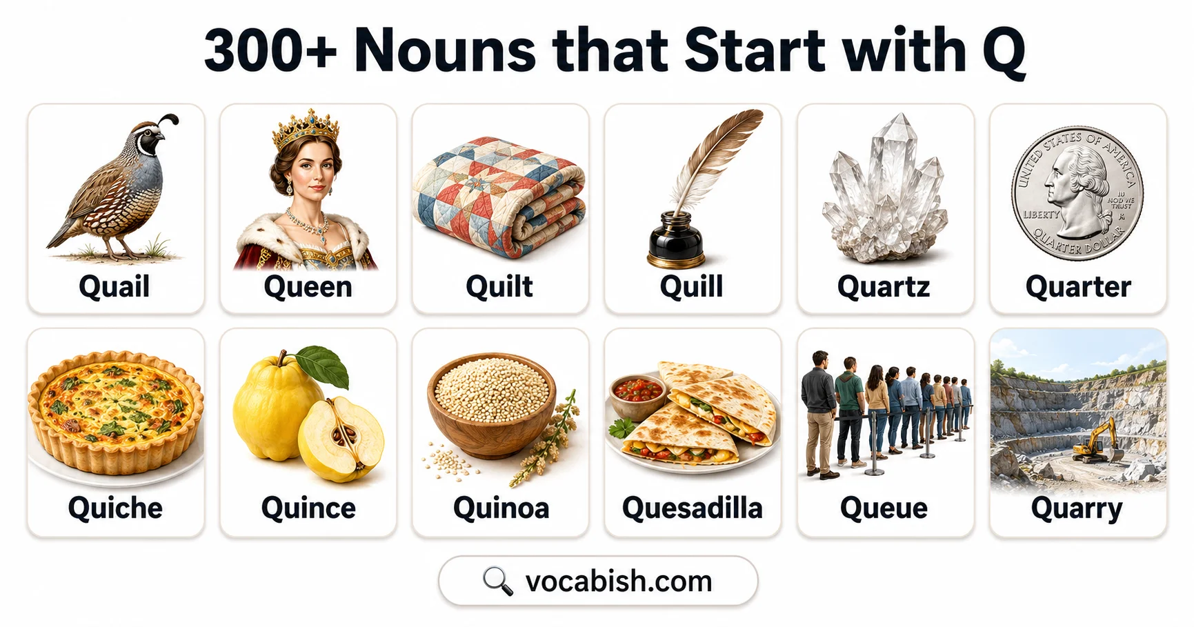 300+ Nouns that Start with Q and Their Meanings with Examples in Sentences