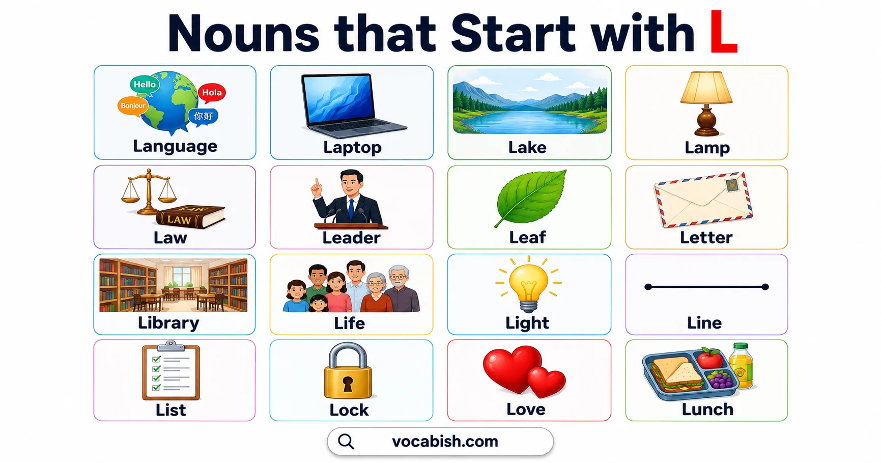 370+ Nouns that Start with L Provided with Meanings and Examples