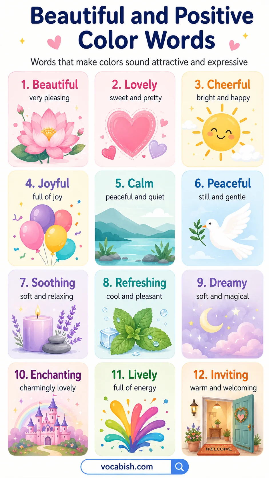 Beautiful and Positive Color Words