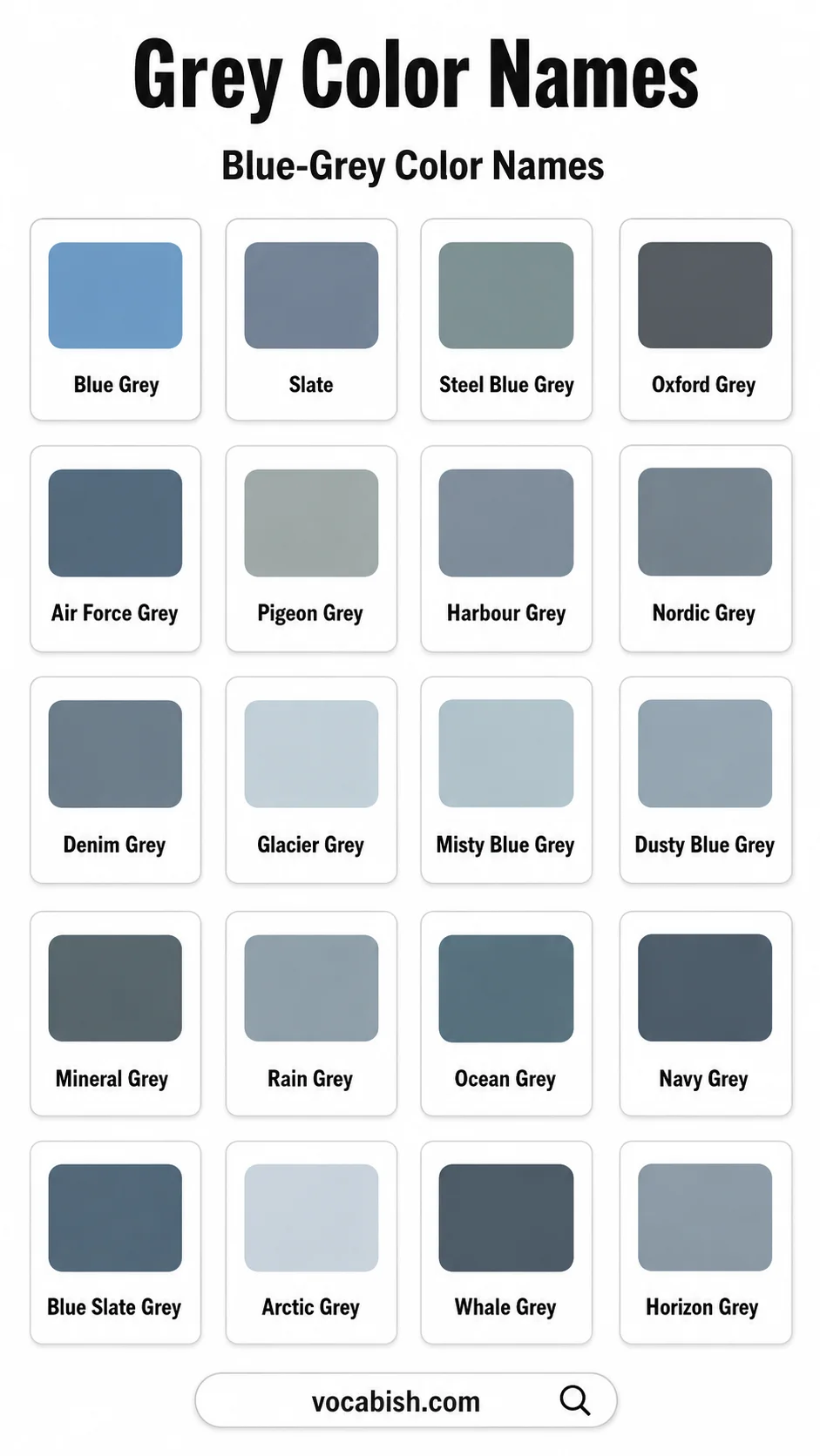 Blue-Grey Color Names