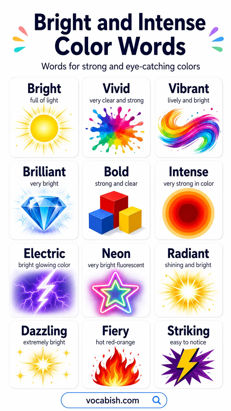 Bright and Intense Color Words