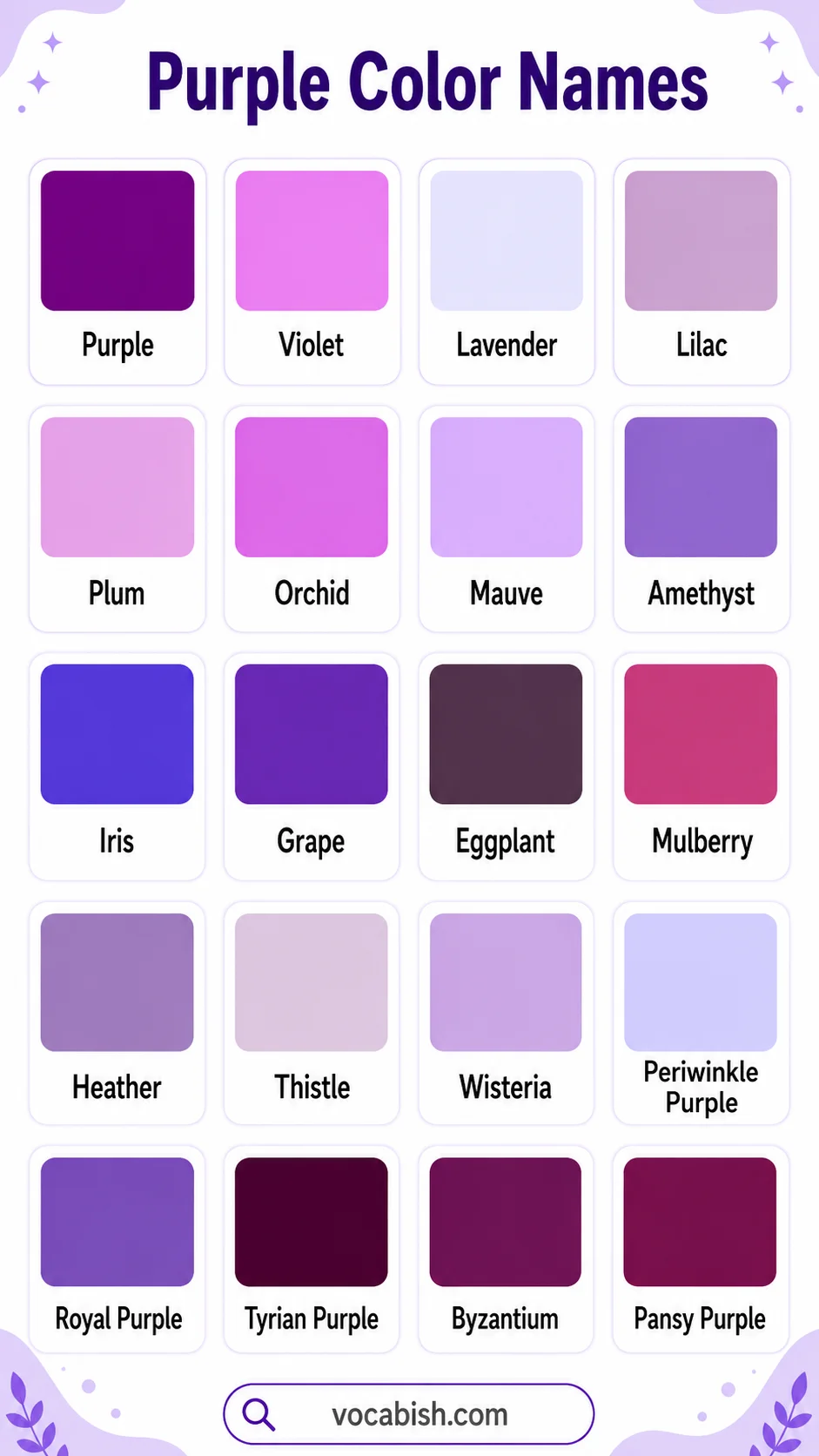 Common Purple Color Names