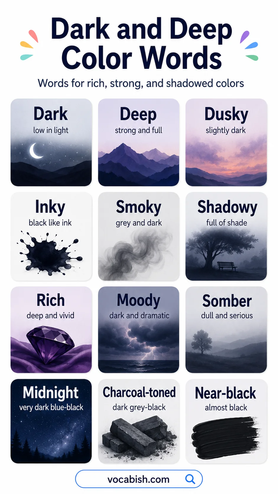 Dark and Deep Color Words