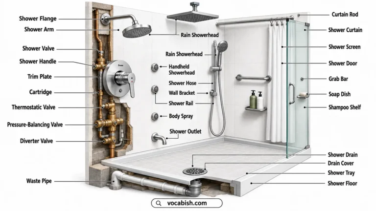 Diagram of Parts of a Shower