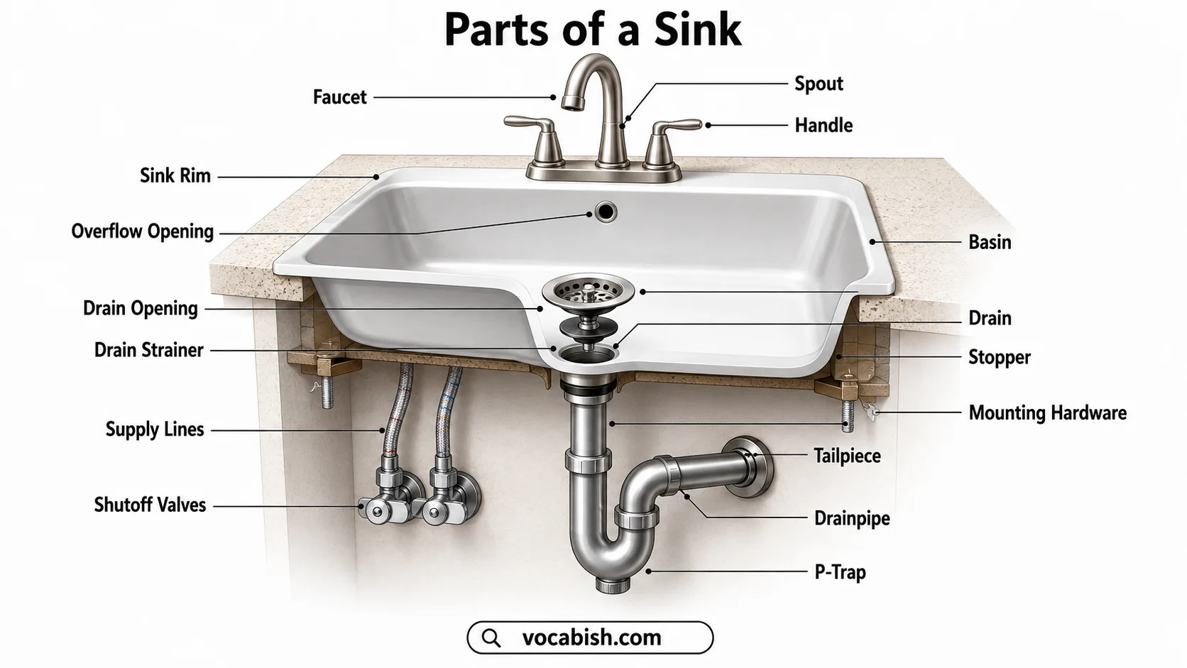 Diagram of the Parts of a Sink