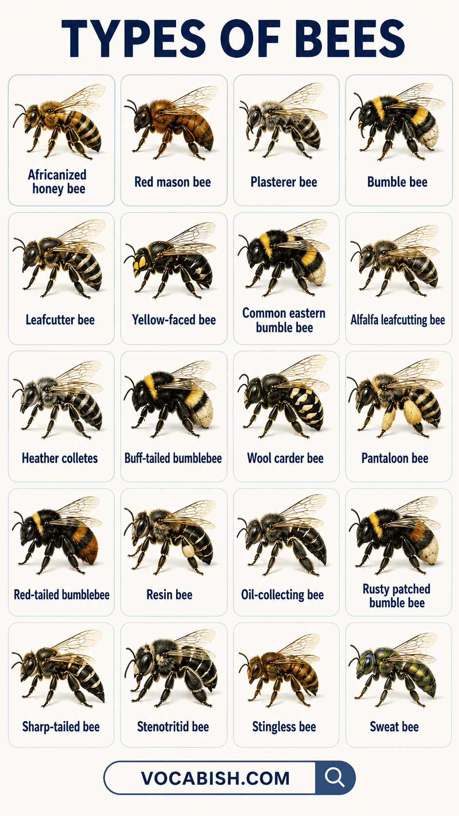 Different Types of Bees and Their Pictures