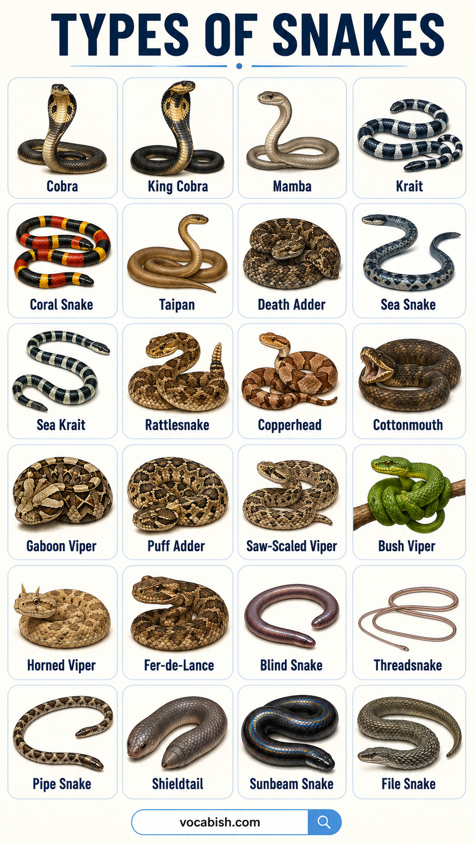 Different Types of Snakes and Their Pictures