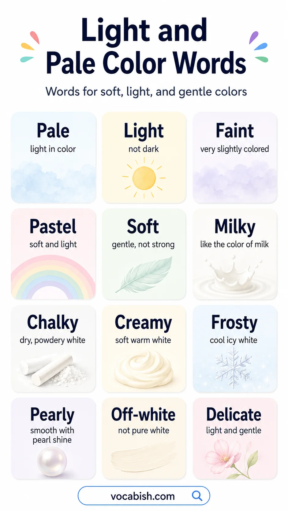 Light and Pale Color Words