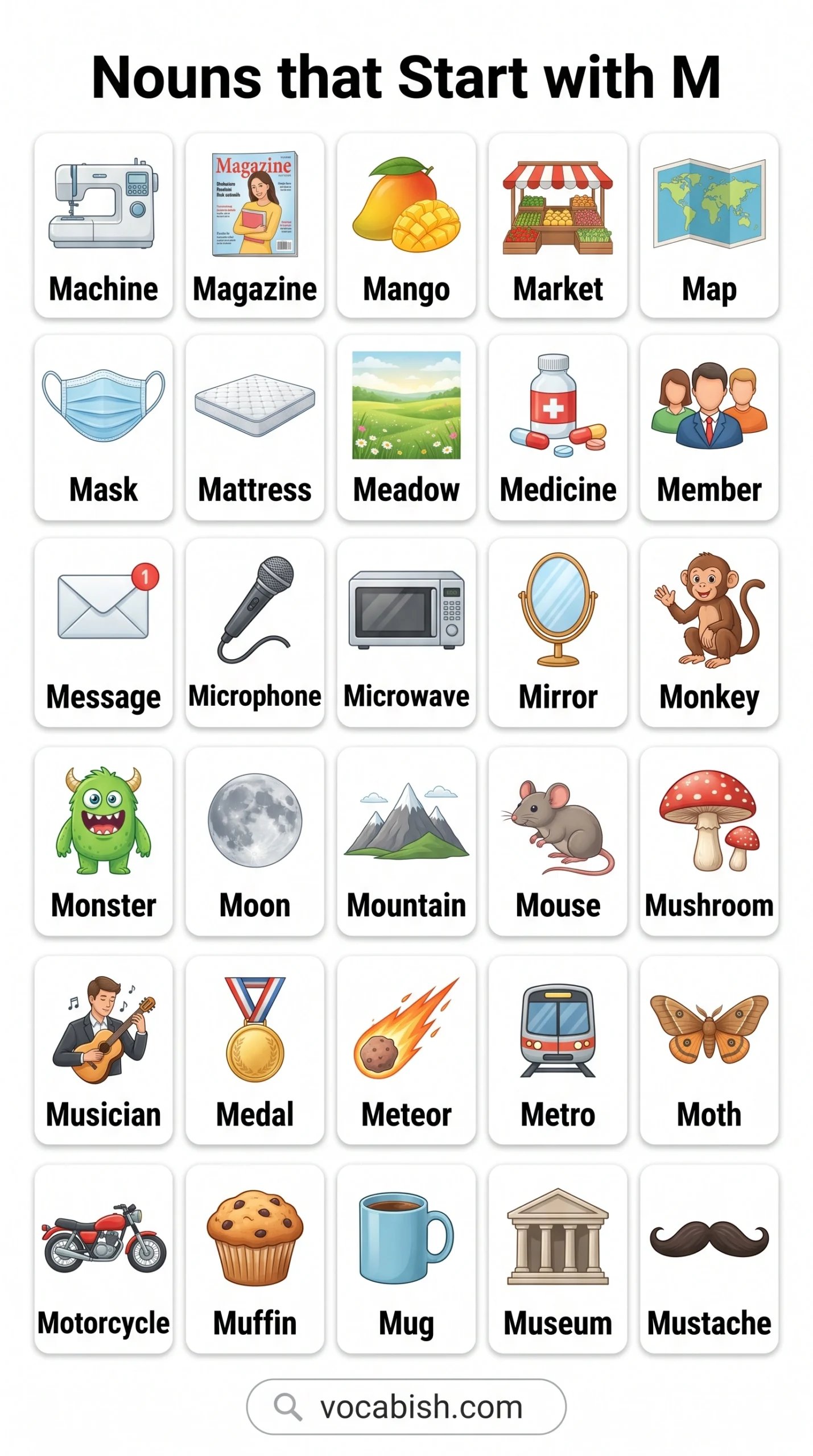 List of Noun Words that Start with M