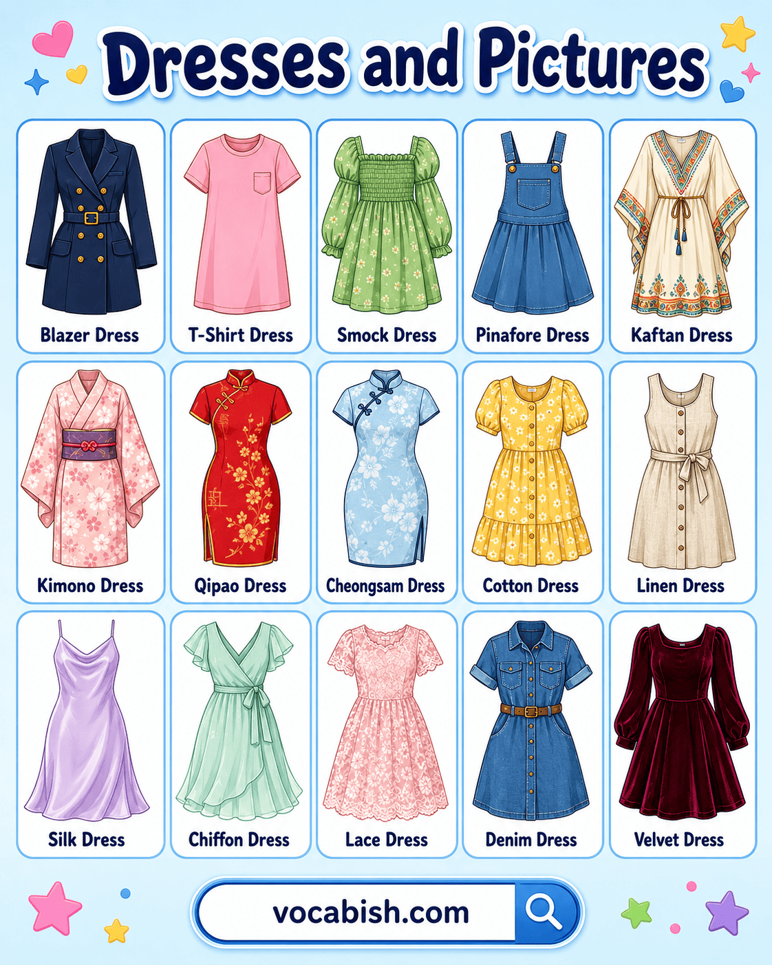 Names of Dresses with Pictures