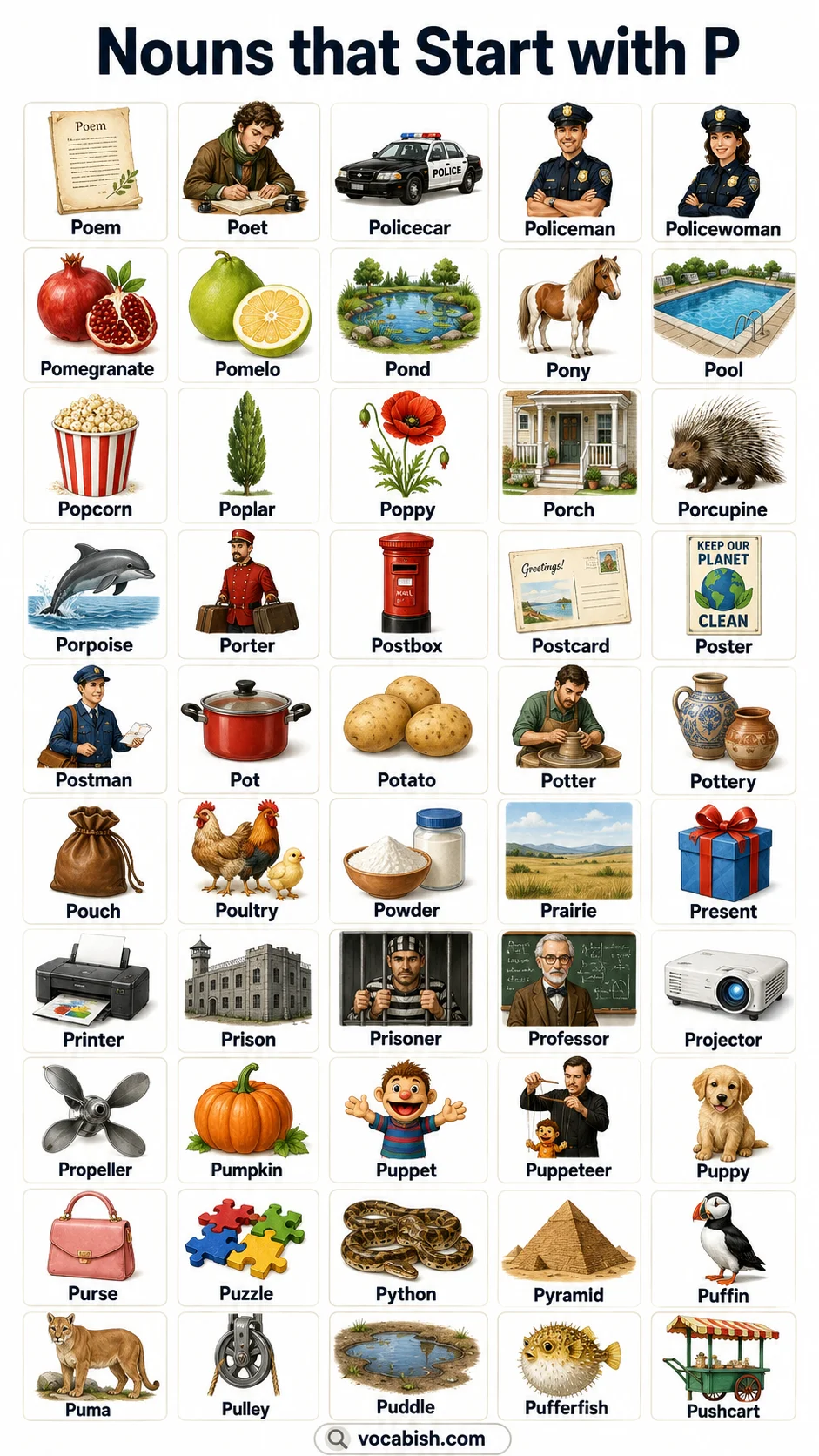 Nouns Starting With P and Their Meanings