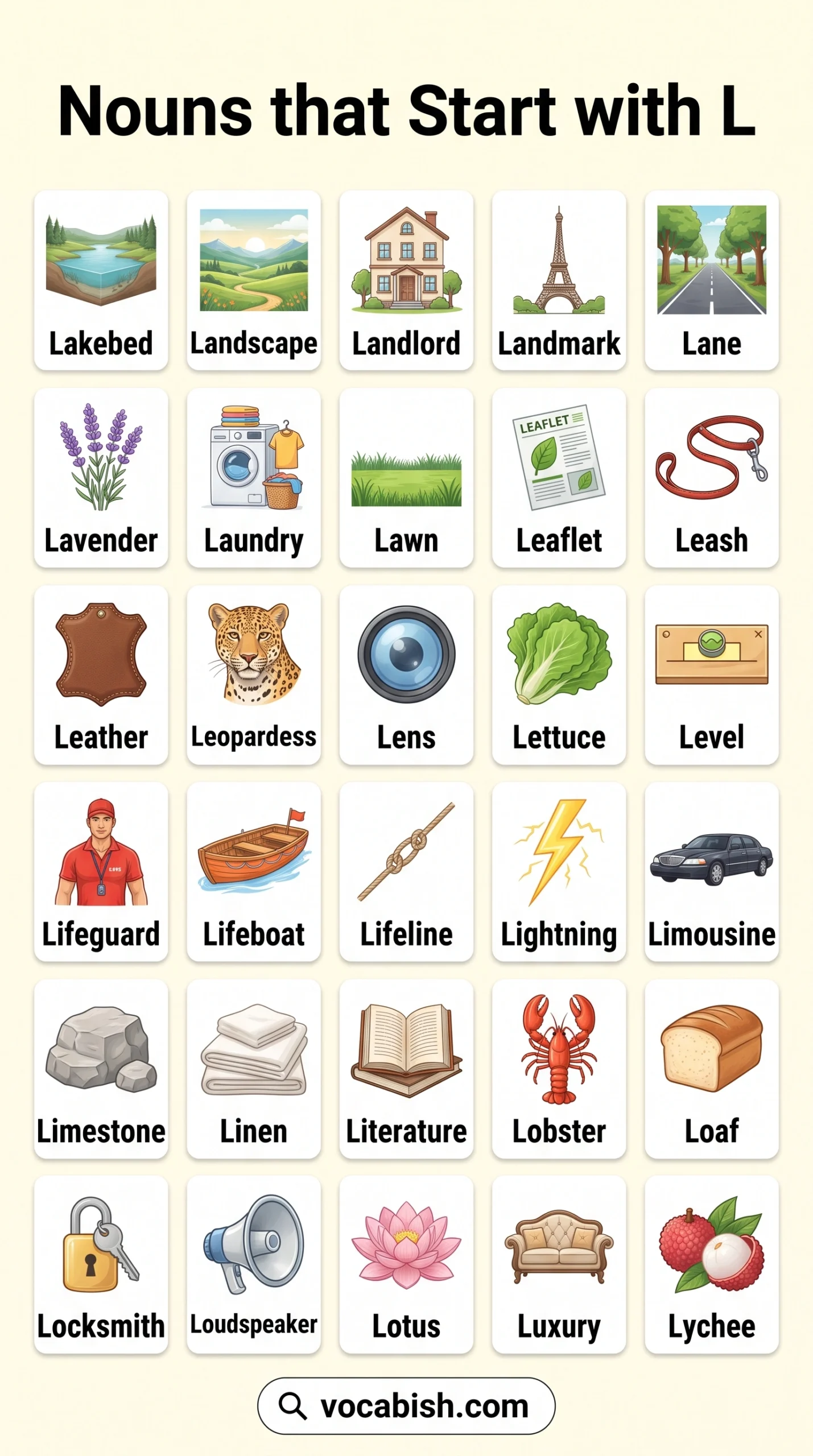 Nouns Starting with L