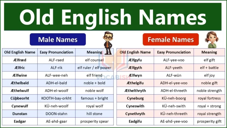 Old English Male and Female Names