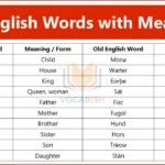 Old English Words List with Their Modern Meanings