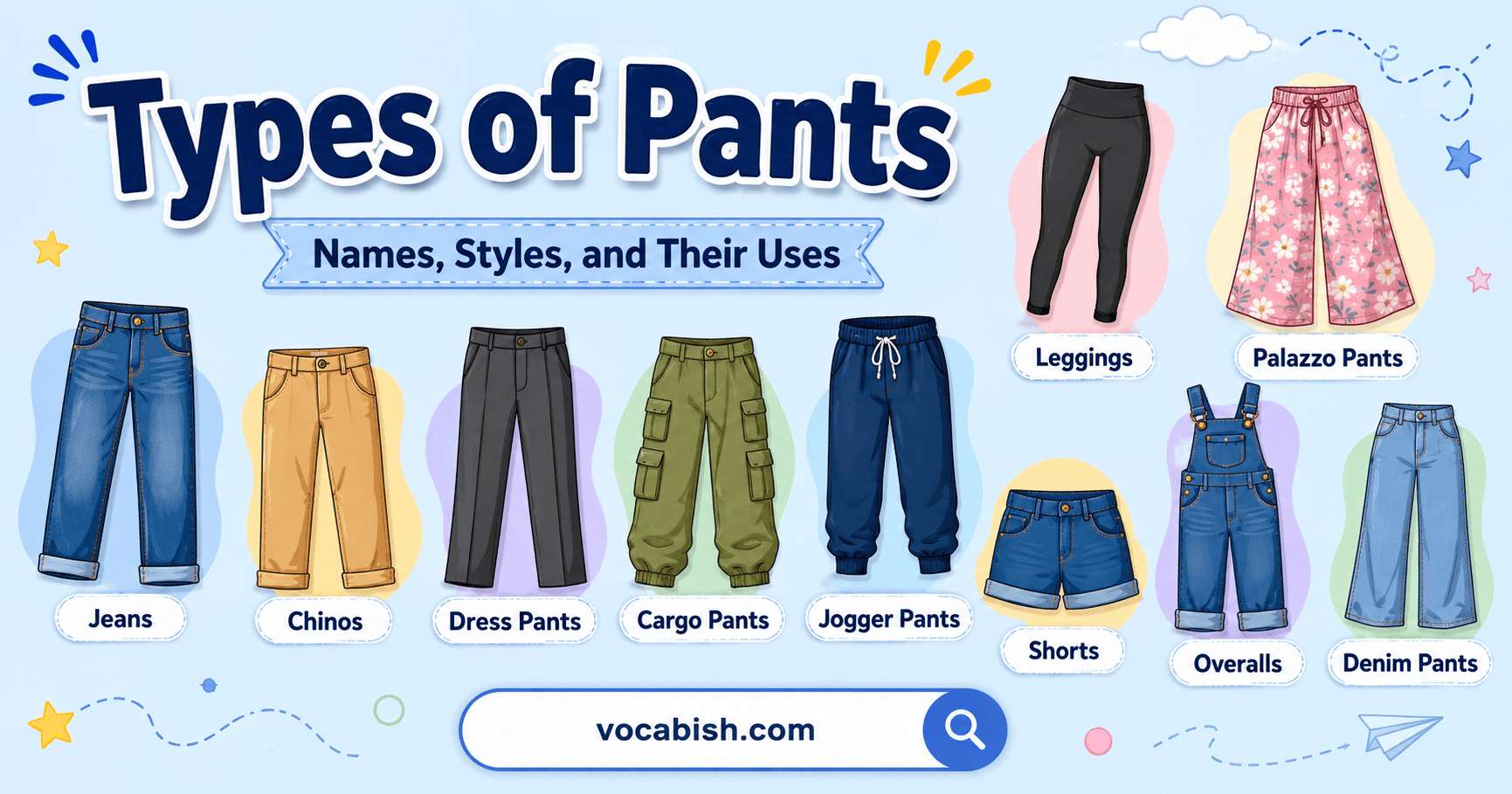 Pants Types and Names with Pictures