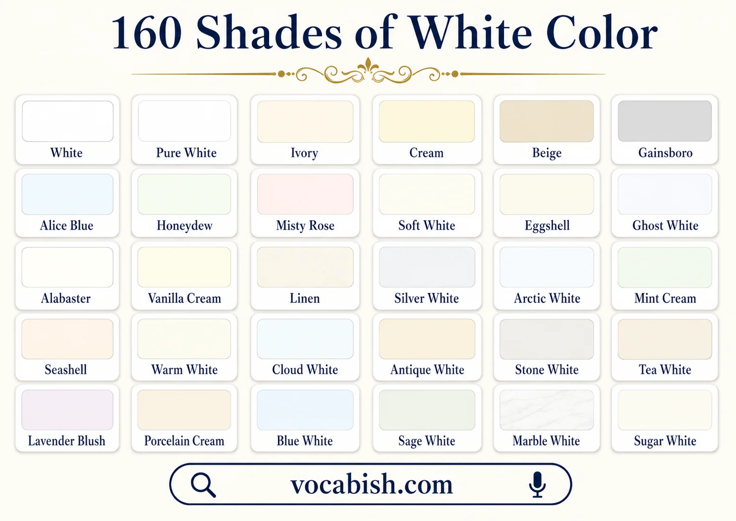 Shades and Names of White Colors