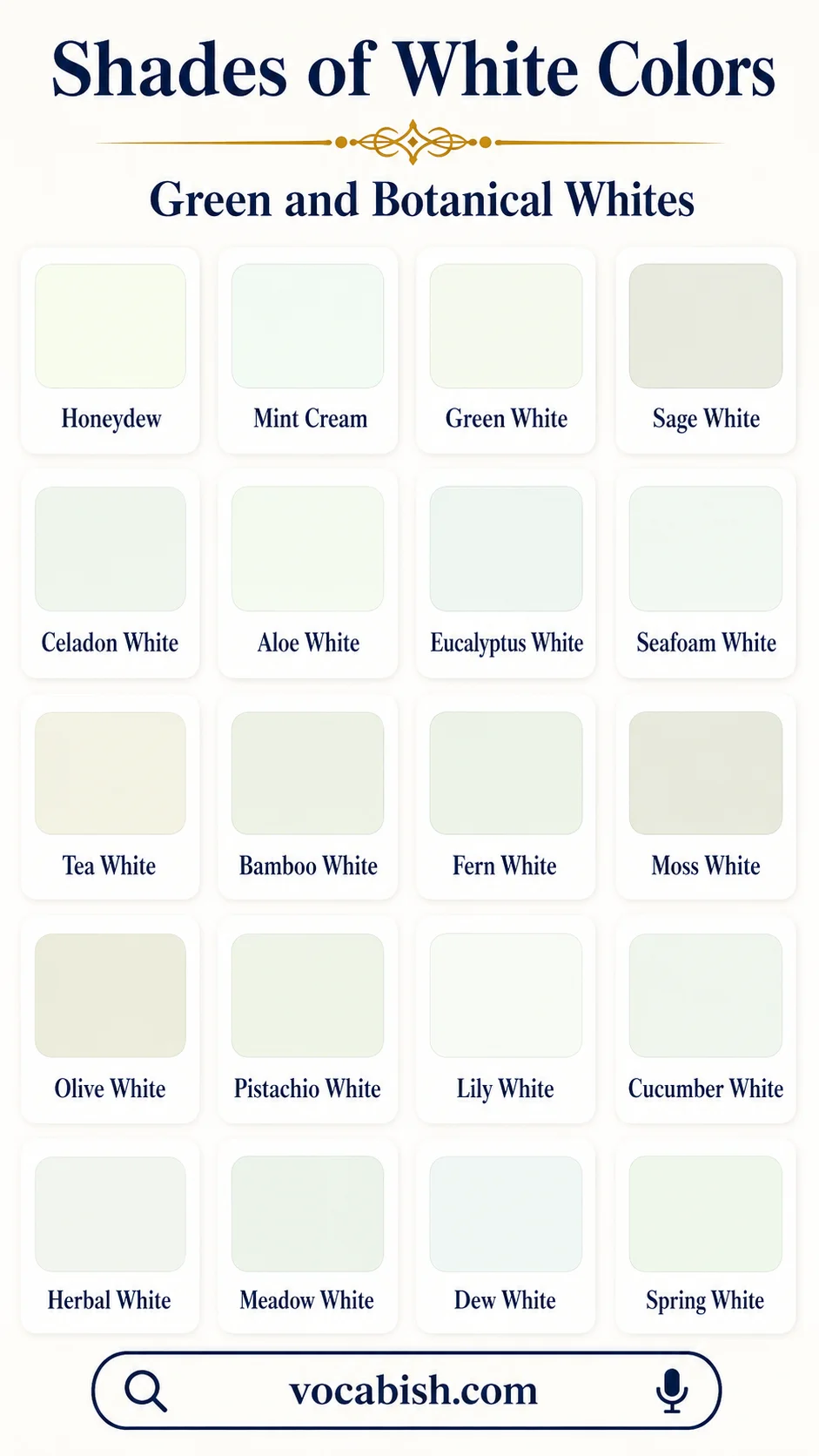 Shades of Green and Botanical Whites