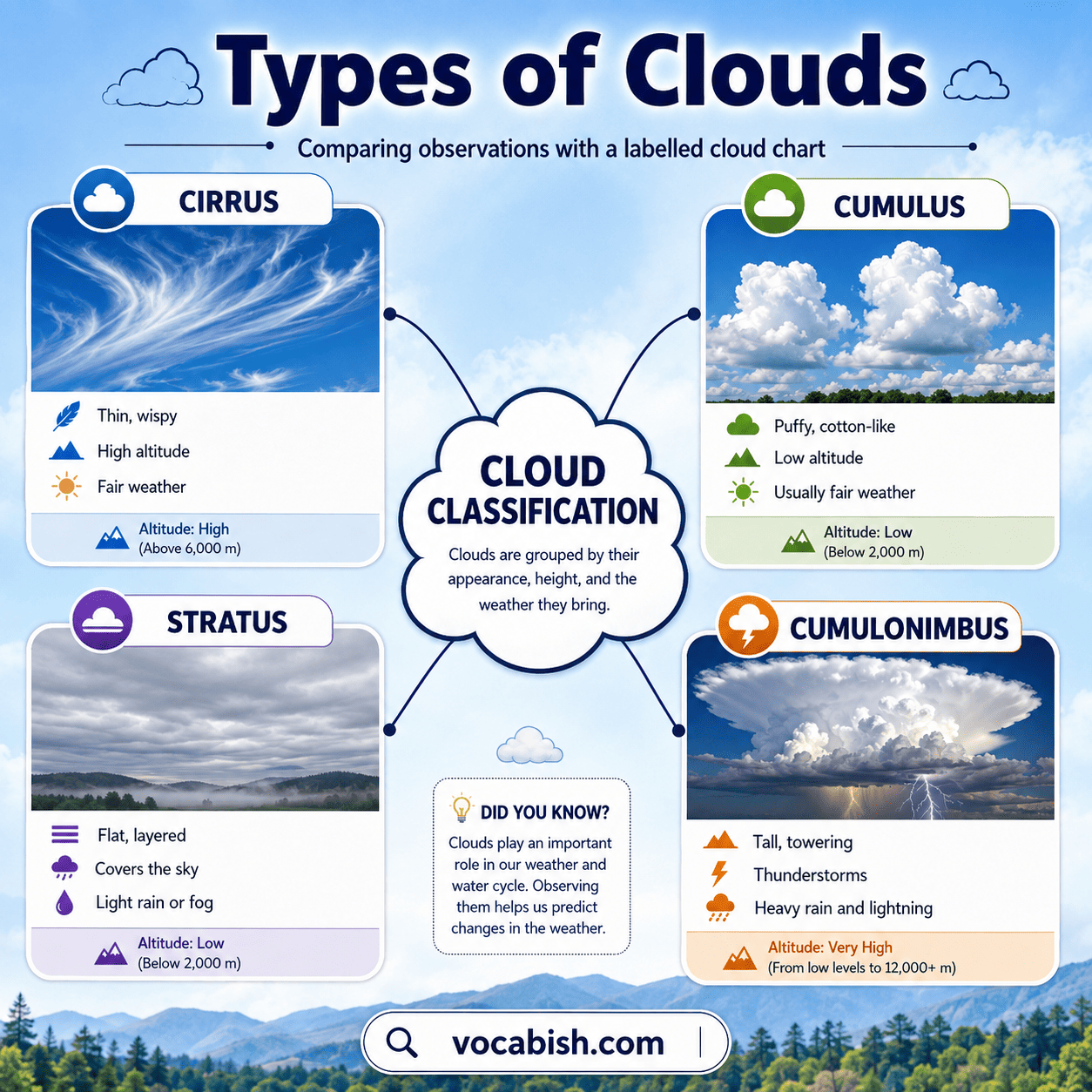 Types of Clouds Explained with Their Names and Weather Conditions